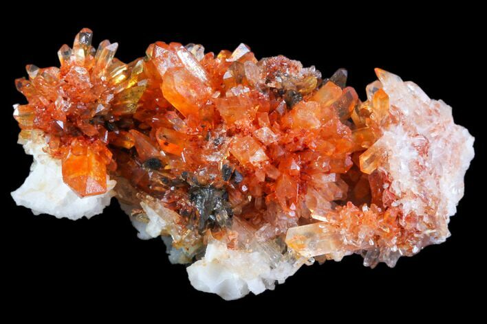 Orange Creedite Crystal Cluster - Durango, Mexico #79383